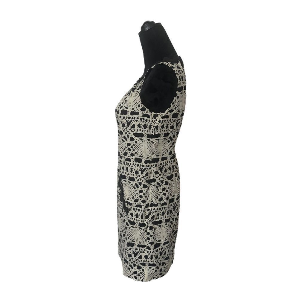 Vivienne Tam Abstract Cream and Black Sleeveless Retro Style Dress Size 4 - Picture 9 of 15
